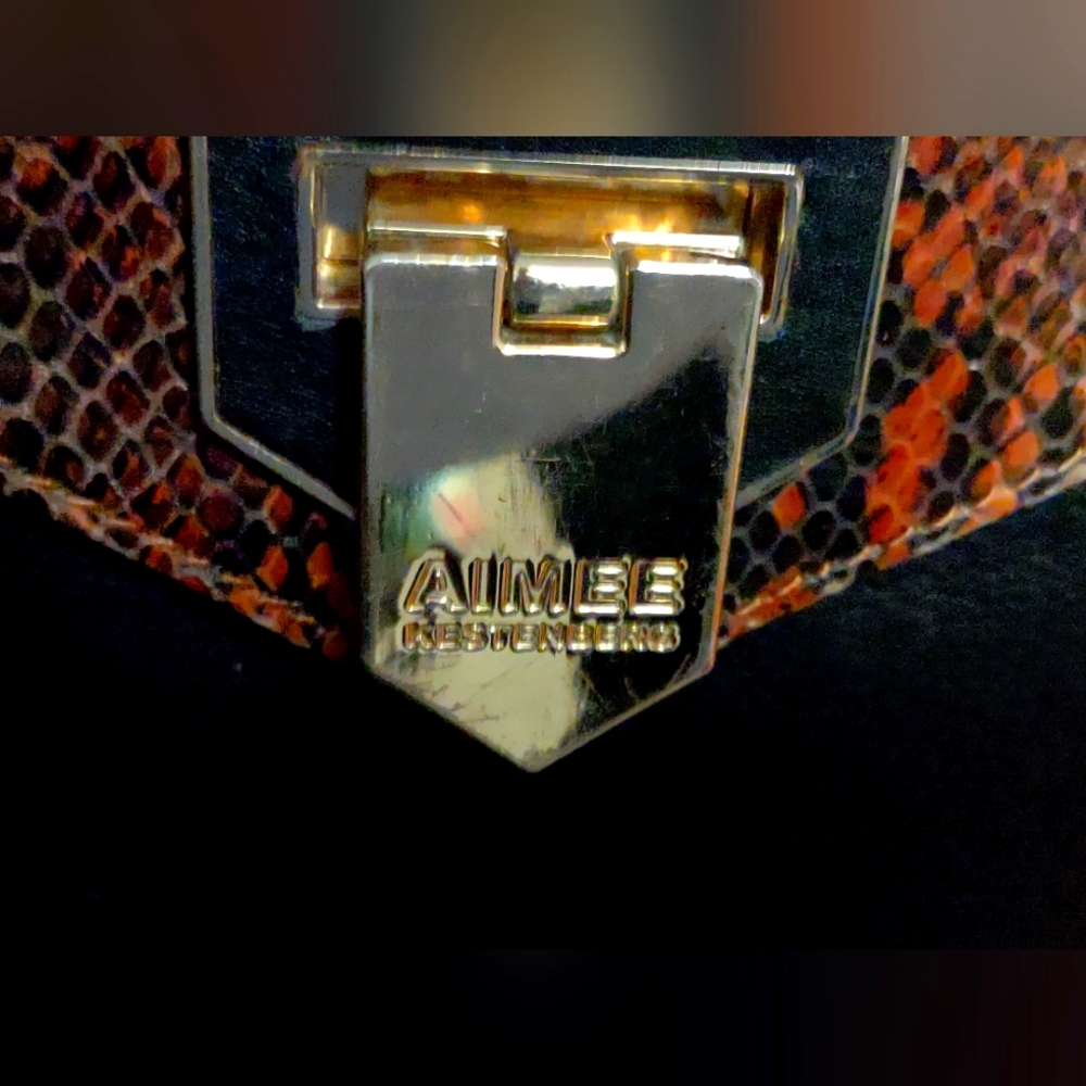 Vintage genuine leather and snakeskin Amy kestenberg chain and leather shoulder